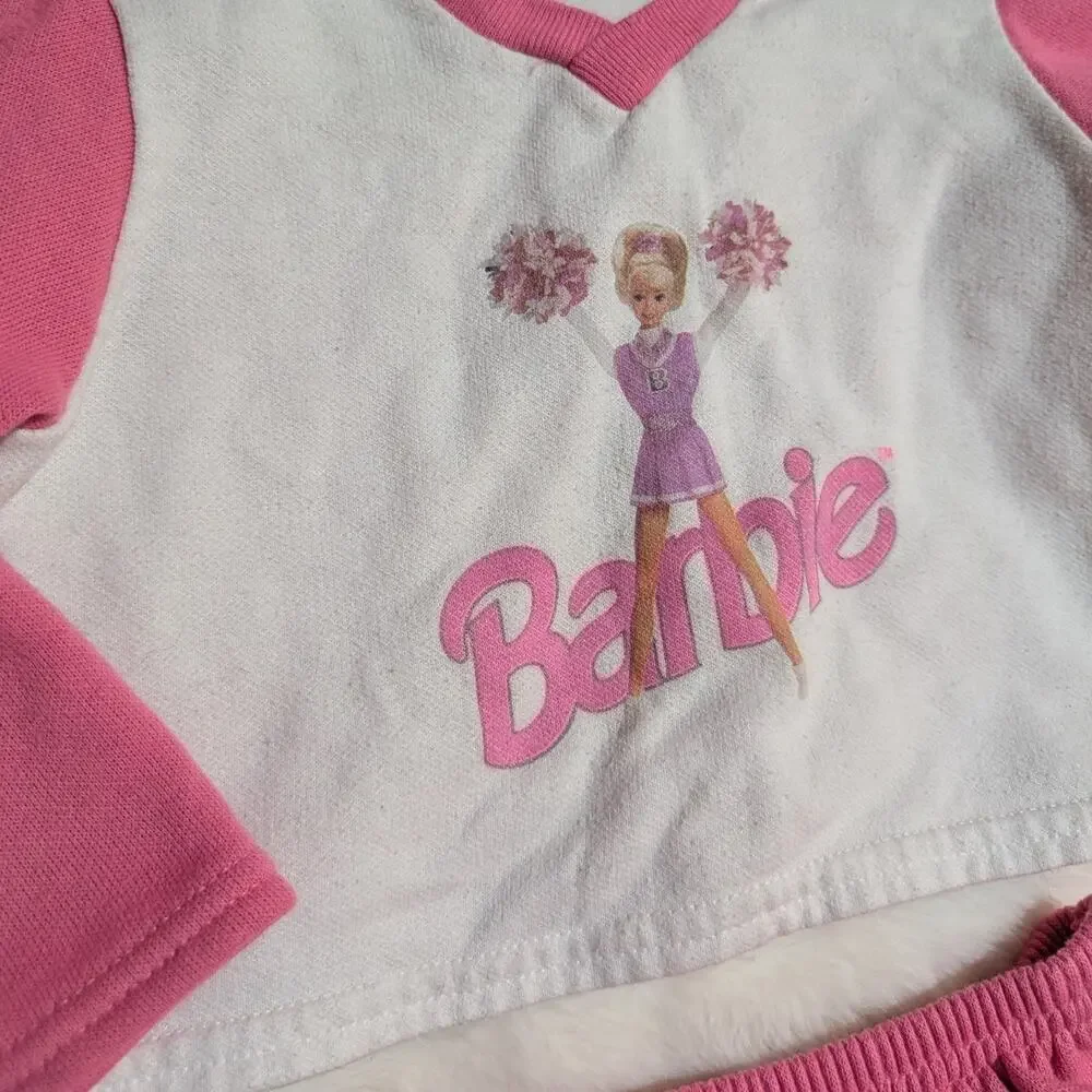 Vintage Barbie | Cheerleader Sweatshirt & Fleece Skirt Outfit Set | Girls 4